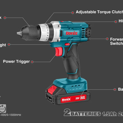 RONIX 20V IMP Cordless Drill