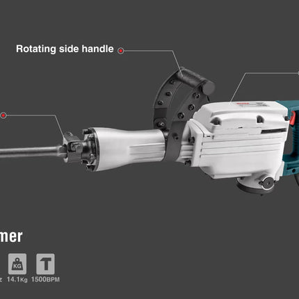 Demolition Hammer 14kg 1500W from RONIX