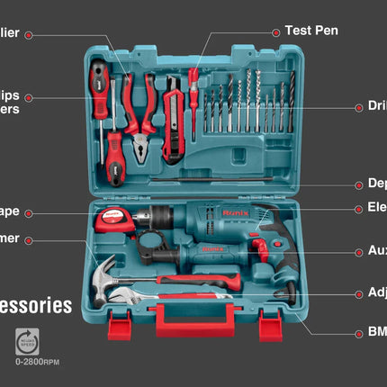 Drill with a toolkit from RONIX