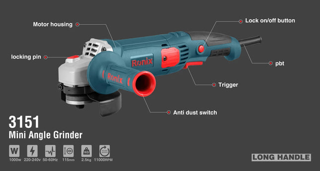 صاروخ 4.5" شصي طويلRONIX 3151 1000W