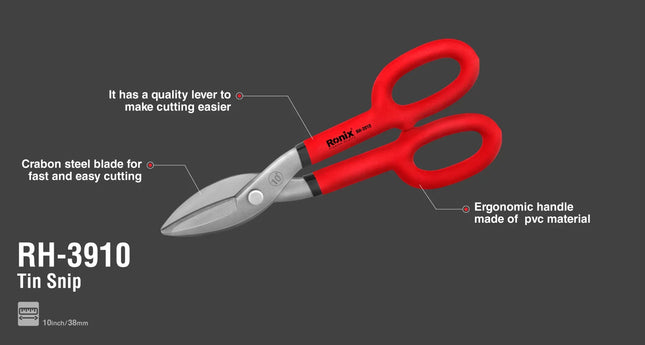 مقص شبك 10"  RONIX RH-3910