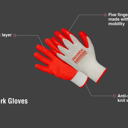 RONIX Lined Rubber Gloves