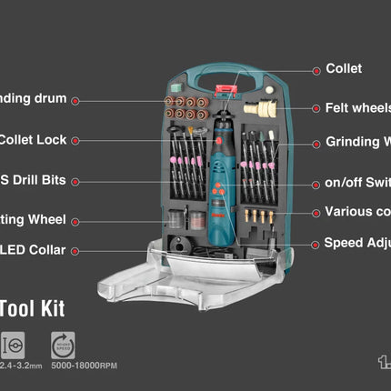 RONIX Cordless Rotary Tool Kit with Accessories