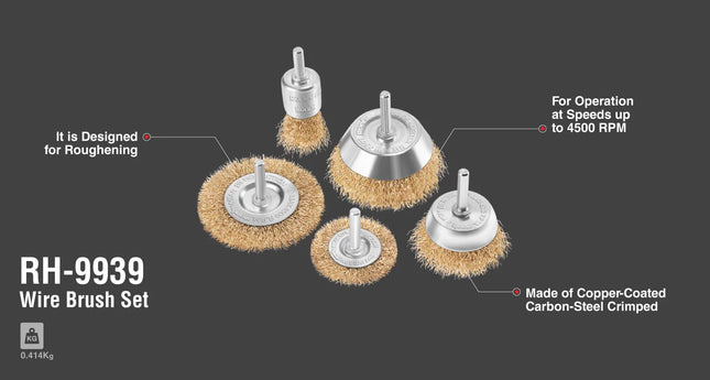 طقم فراشي نحاس   RONIX RH-9939