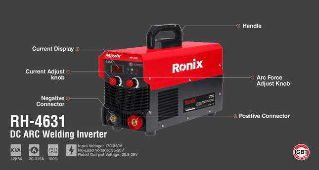 ماكينة لحام 250 امبير  RONIX RH-4631 INV