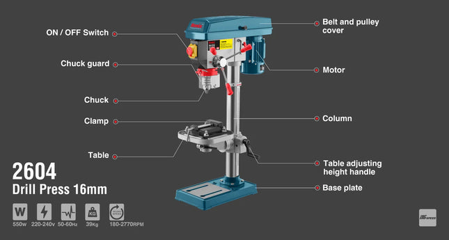 دريل ثابت RONIX 2604 550w 16MM