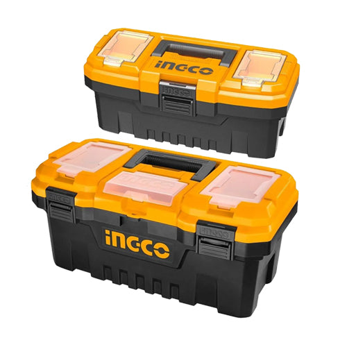 INGCO 2-Piece Plastic Tool Box Set, 14" and 17", with Plastic Clips, Easy Storage