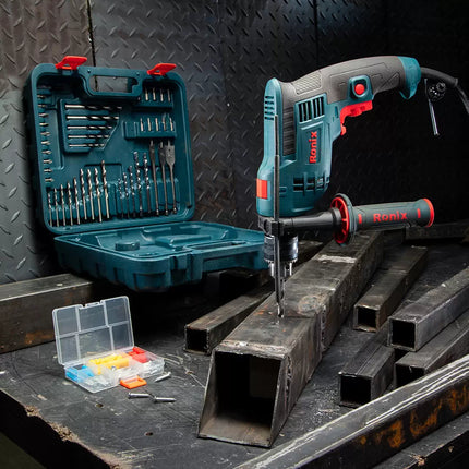 13mm 750W Drill with 52-Piece Bit Set from RONIX