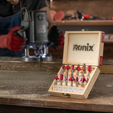 طقم ضربات راوتر 12 قطعه 6ملم RONIX RH-5341