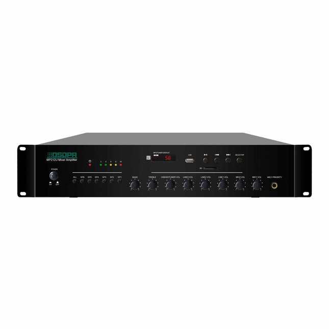 DSPPA 120W 6 Zones USB/SD/FM Mixer Amplifier MP212U