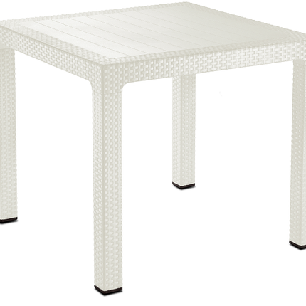 طاولة راتان مربعة بتصميم خشبي من سامبا - مثالية لحديقتك ومنزلك