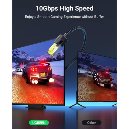 UGREEN Cat 7 Pure Copper Ethernet Cable Braided (Black) | NW150