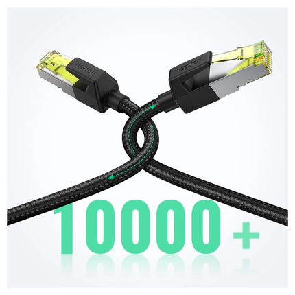 UGREEN Cat 7 Pure Copper Ethernet Cable Braided (Black) | NW150