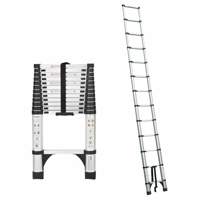 Telescopic aluminum ladder, 3m length, from Mazaya.
