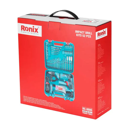 13mm 750W Drill with 52-Piece Bit Set from RONIX