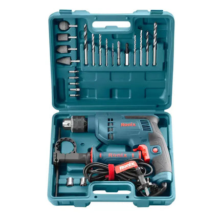 دريل 13ملم 750 واط مع  ريش 52 قطعه  RONIX RS-0006