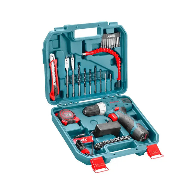 دريل شحن مع طقم عدة وريش  RONIX RS-8013 12V