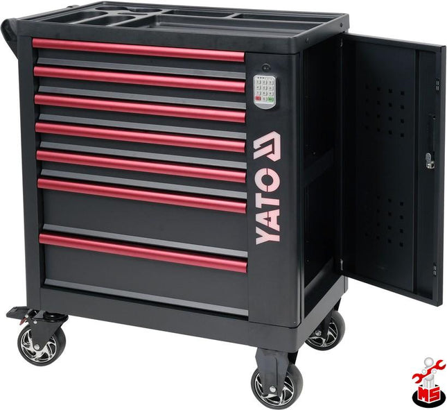 عربة أدوات بعجلات مع  وقفل الكتروني من ياتو