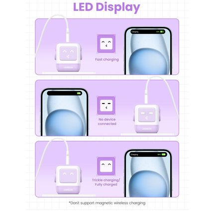 شاحن سريع بقوة 65 واط  بثلاثة منافذ لون بنفسجي |Robot.Uno.Purple.CD361.35291(EU)