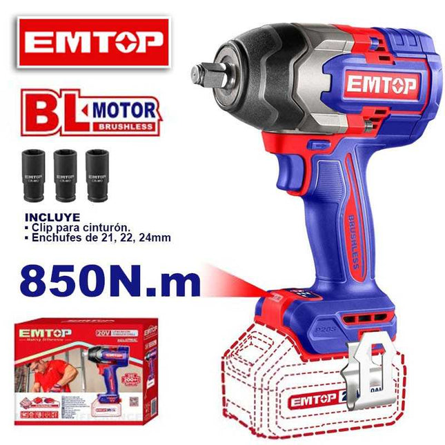 دريل بوكس عزم 850 N.M شحن إمتوب (بدون بطاريات وشاحن)