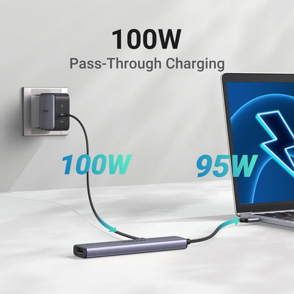 محول من USB-C إلى USB 3.0 بسرعة تصل إلى 5 جيجابت في الثانية + 2xUSB 2.0 بسرعة تصل إلى 480 ميجابت في الثانية + منفذ HDMI 
 + مدخل بي دي 100 وات / 15495