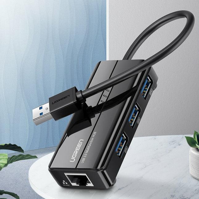 موزع USB 3.0 من يوجرين مع محول جيجا ايثرنت  / 20265
