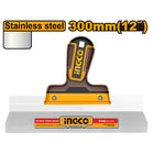 INGCO 12" Stainless Steel Wide Putty Knife, 0.5mm thick with a thickened edge for high durability