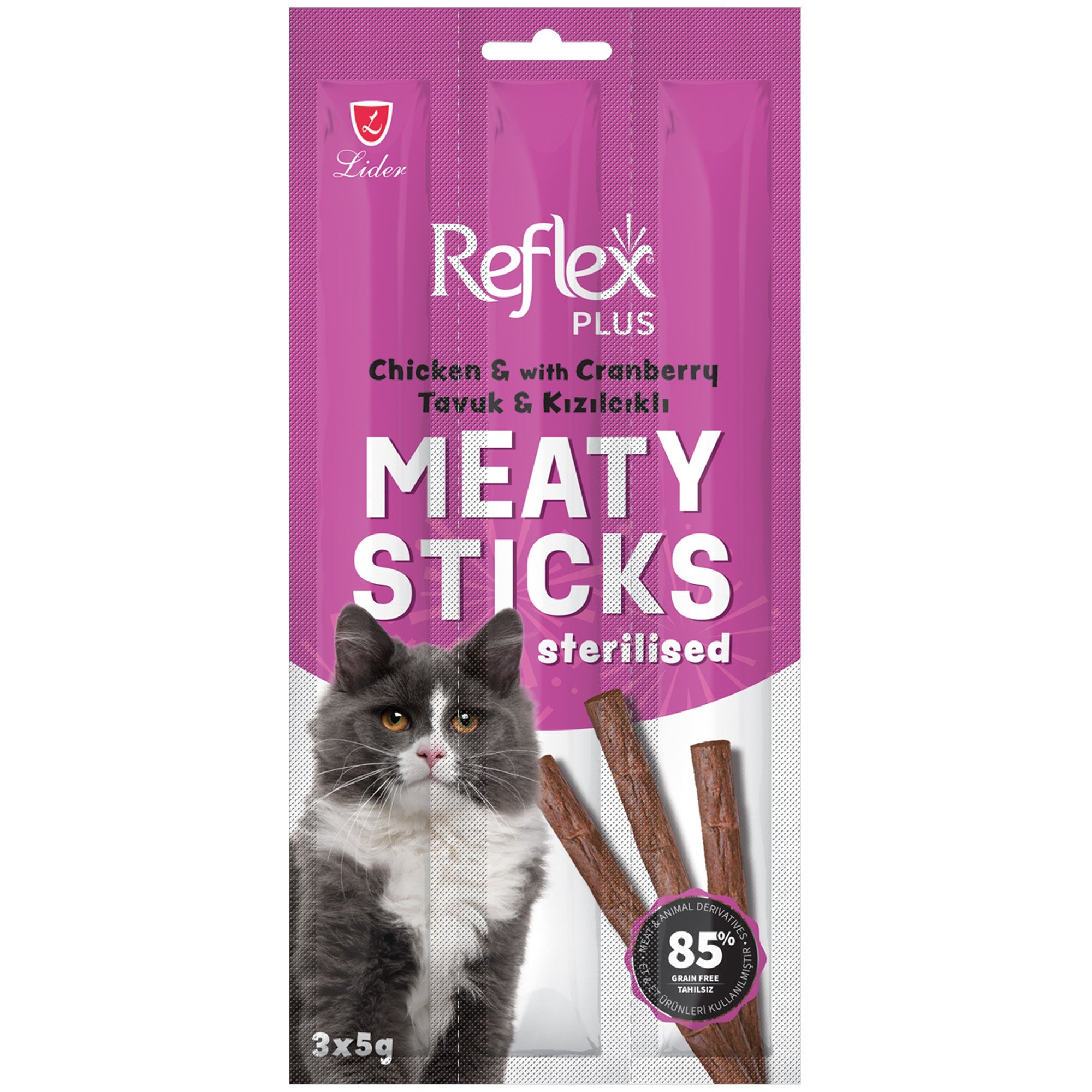 Reflex Meaty Sticks Sterilised Chicken & Cranberry |