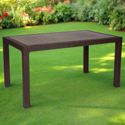 طاولة راتان مستطيلة بلاستيكية من سامبا – للاستخدام الداخلي والخارجي