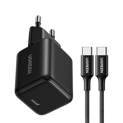 شاحن UGREEN السريع بقوة 30 واط بمنفذ USB-C بتقنية GaN (طقم) - متعدد الألوان / X513