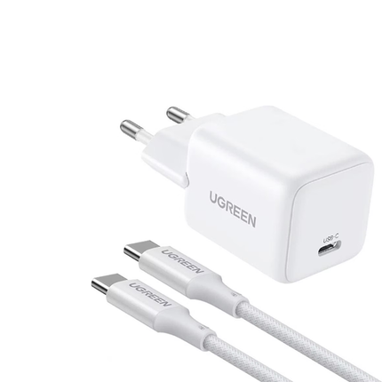 شاحن UGREEN السريع بقوة 30 واط بمنفذ USB-C بتقنية GaN (طقم) - متعدد الألوان / X513