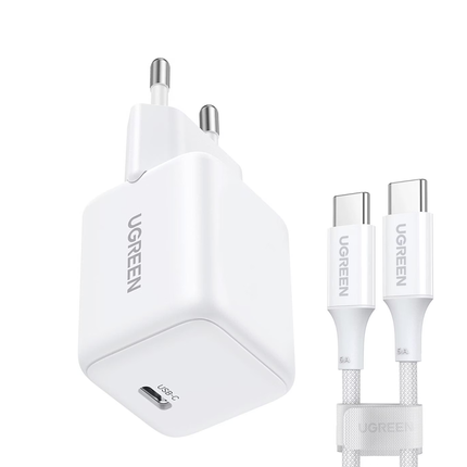 شاحن UGREEN السريع بقوة 30 واط بمنفذ USB-C بتقنية GaN (طقم) - متعدد الألوان / X513