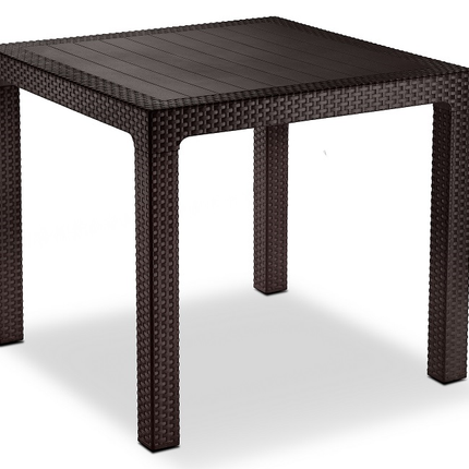 طاولة راتان مربعة بتصميم خشبي من سامبا - مثالية لحديقتك ومنزلك