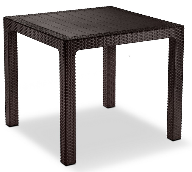 طاولة راتان مربعة بتصميم خشبي من سامبا - مثالية لحديقتك ومنزلك