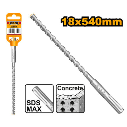 ريشة حجر 18 × 540 ملم MAX للحفر في الجدران الأسمنتية والهياكل الطوبية من INGCO