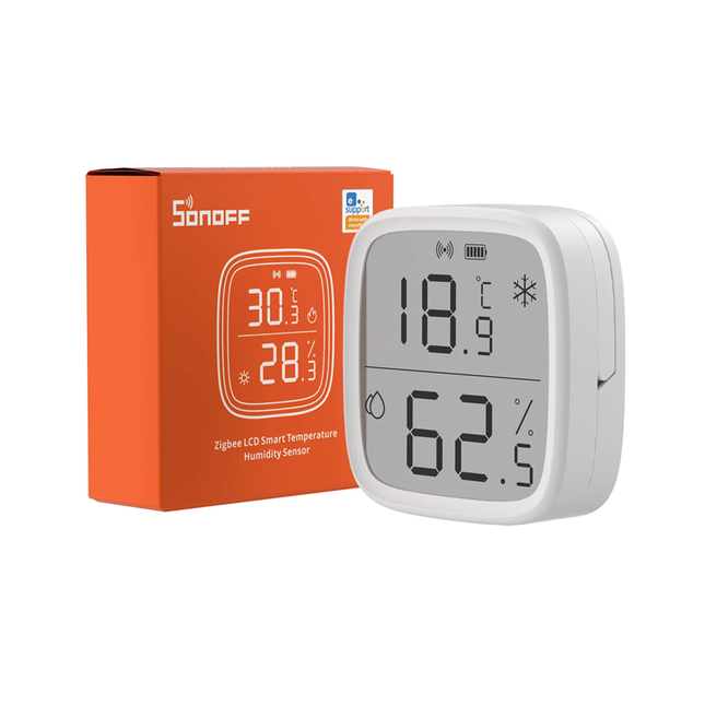 مستشعر درجة الحرارة والرطوبة الذكي Sonoff SNZB-02D Zigbee LCD - مراقبة عالية الدقة مع شاشة عرض في الوقت الفعلي