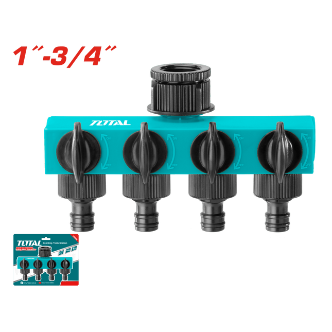 موصل خرطوم بلاستيكي بعدة مخارج 1″-3/4″ من توتال (THHC604101)