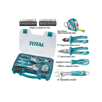 طقم أدوات يدوية TOTAL 25 قطعة (THKTHP90256) – متكامل للاستخدام اليومي