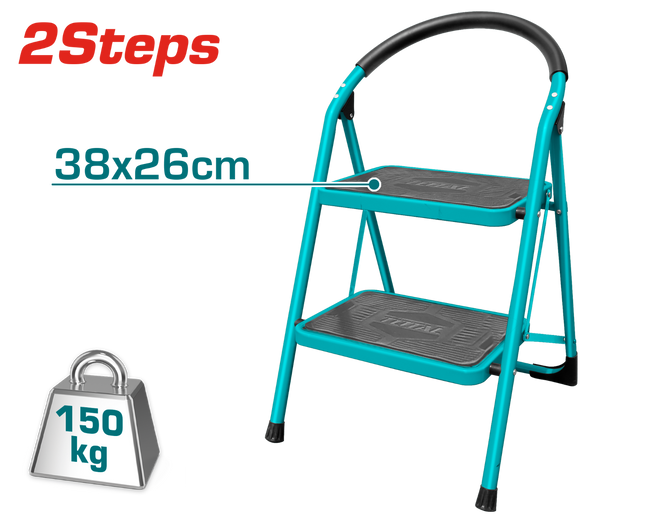 سلم TOTAL STEEL 2 درجات THLAD09021 – متين 150 كجم