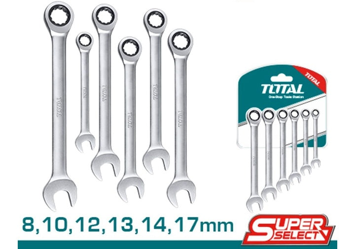 طقم شق رنج 6 قطع طقطقية 8-17 ملم توتال (THT102RK566) | Total طقم شق رنج 6 قطع طقطقية 8-17 ملم توتال (THT102RK566) | Total