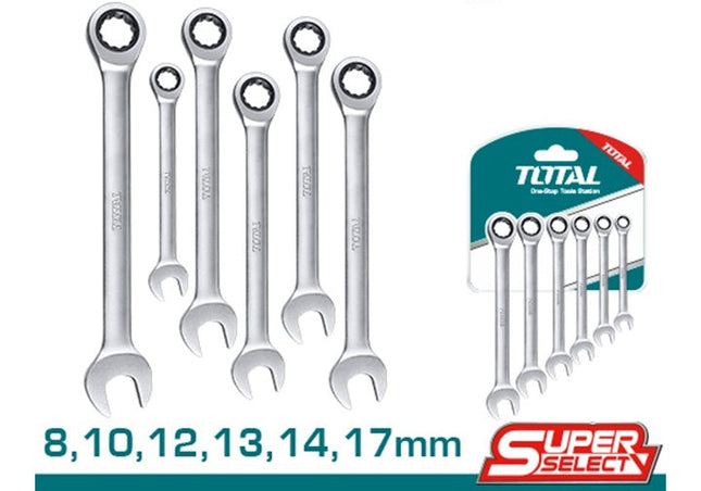 طقم شق رنج 6 قطع طقطقية 8-17 ملم توتال (THT102RK566)