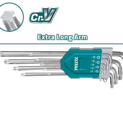 طقم مفاتيح Torx مشرنف طويل جدًا 9 قطع  Total THT106391