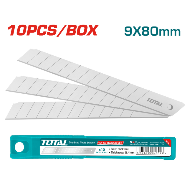 مجموعة شفرات توتال 9×80 ملم – 10 قطع للاستخدام المتعدد