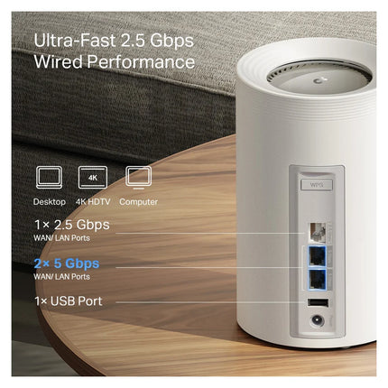 نظام BE93000 ثلاثي النطاق لشبكة WiFi المنزلية بالكامل /BE65 (عبوتين)