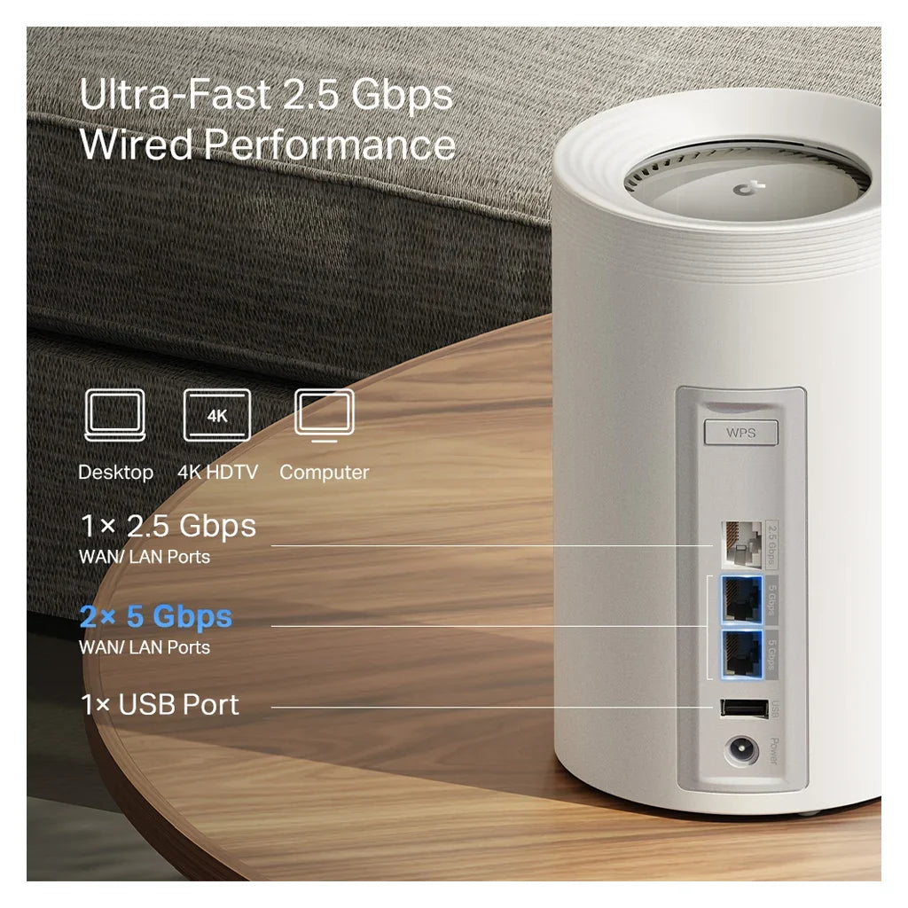 ظام BE93000 ثلاثي النطاق لشبكة WiFi المنزلية بالكامل /BE65 (3 قطع ) | TP-Link