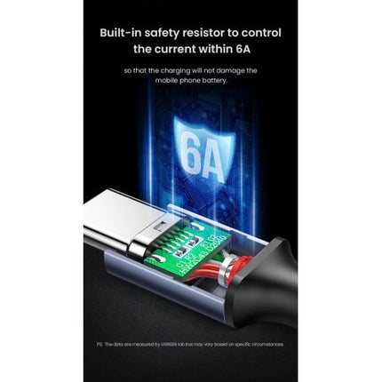 كيبل يوجرين USB 2.0 إلى تايب سي 6 أمبير من سبائك الألومنيوم 1 متر (أحمر) | 20527