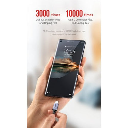 كيبل يوجرين USB 2.0 إلى تايب سي 6 أمبير من سبائك الألومنيوم 1 متر (أحمر) | 20527