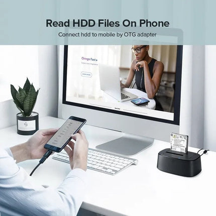 يوجرين - جهاز نسخ الأقراص الصلبة بمنفذ USB 3.0 إلى SATA ثنائي الفتحات - CLONER EU / 50857