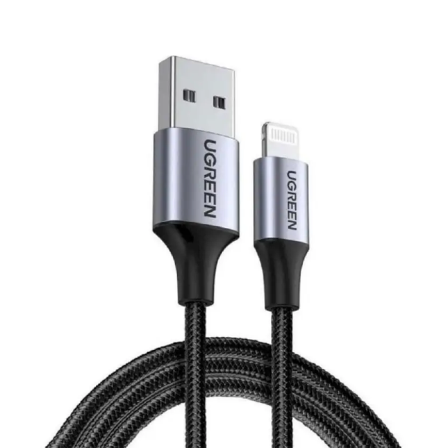 كابل شحن من UGREEN USB-A إلى لايتنينج، أسود / 60156-60158