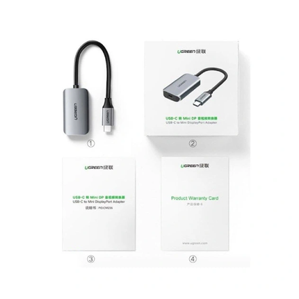 محول من يوجرين يو اس بي الى ميني دي بي | UGREEN USB-C to Mini DP Female Adapter| 60351